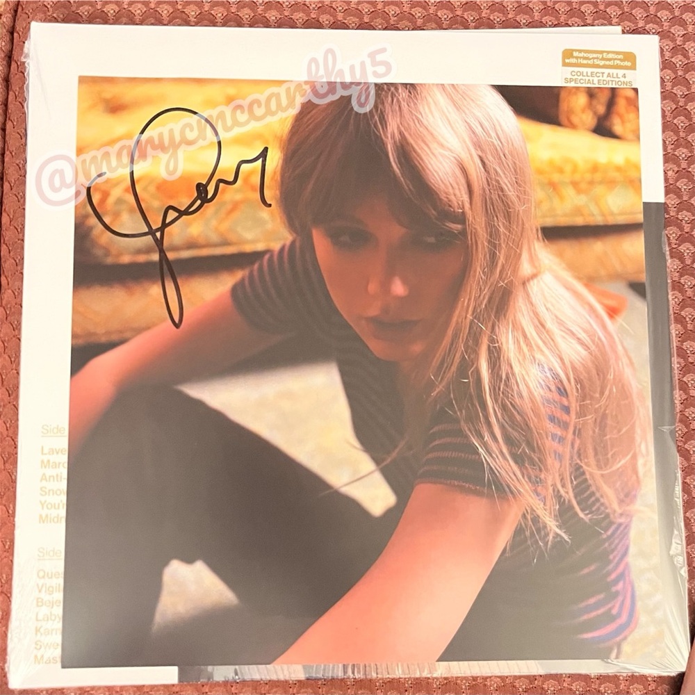 *SIGNED* Taylor Swift Midnights Mahogany Edition Vinyl Record